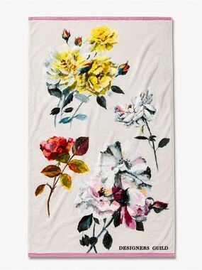 Bath Towel Designers Guild Couture Rose Floral (New With Tags)